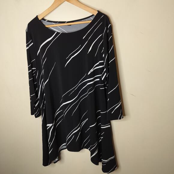 Alfani Tunic Stretch Jersey Knit Sharkbite Hem Pullover - Picture 3 of 9